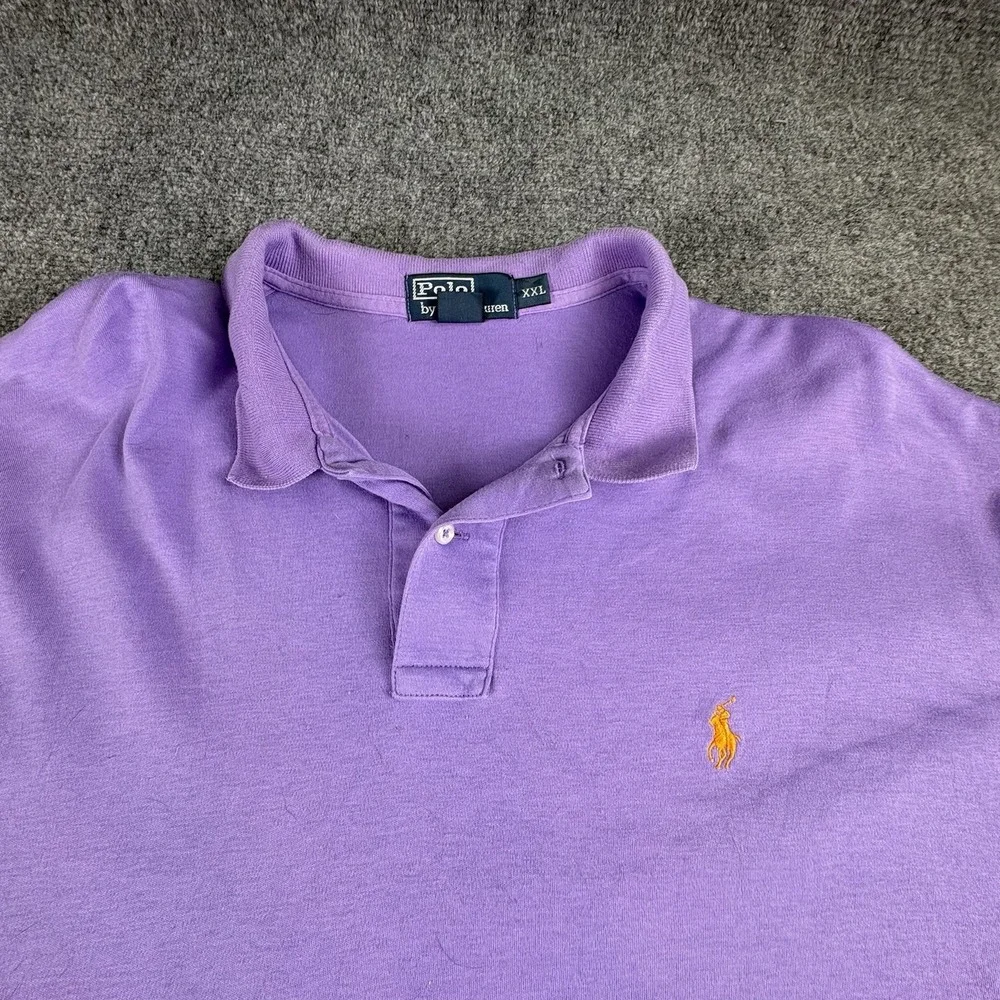 Polo Ralph Lauren Polo Shirt Mens XXL Purple  Pony Logo Preppy Golf Classic Y2K